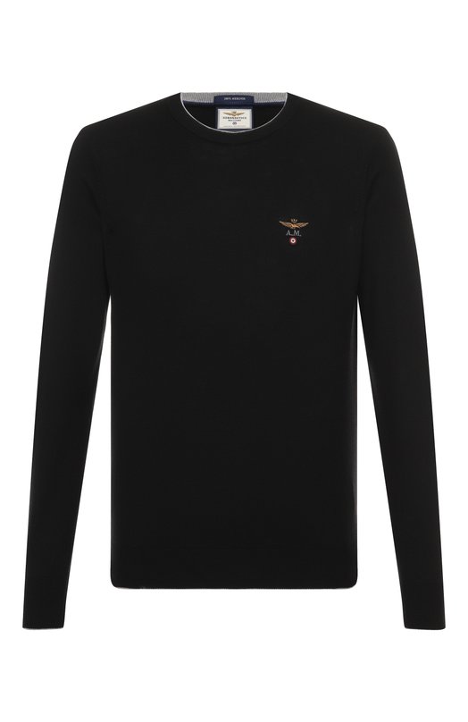 Шерстяной джемпер Aeronautica Militare MA1567UL00415 Чёрный MA1567UL00415