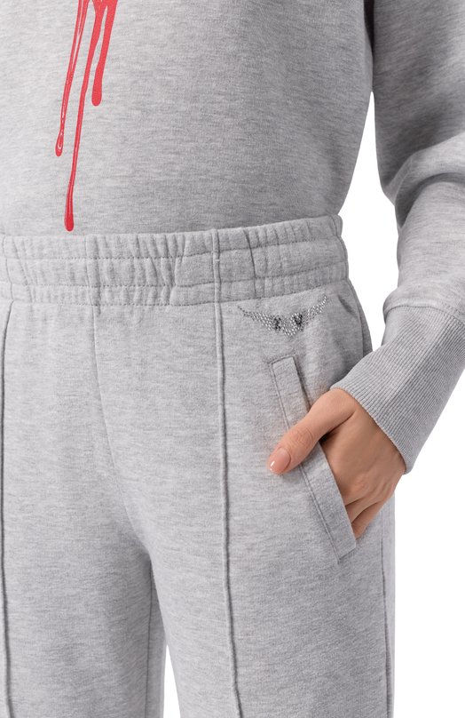 Хлопковые брюки Zadig and Voltaire JWSP00008 Серый  JWSP00008 Фото 5