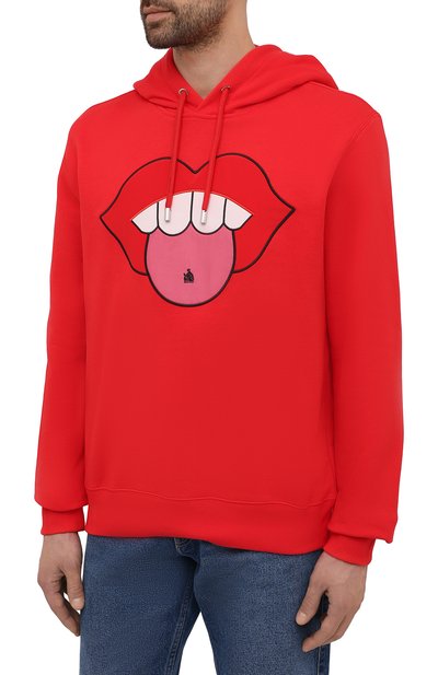 Хлопковое худи LANVIN красного цвета по цене 73450 руб., арт. RM-H00001-J016-E21, фото 3 Хлопковое худи LANVIN, арт. RM-H00001-J016-E21, фото 3