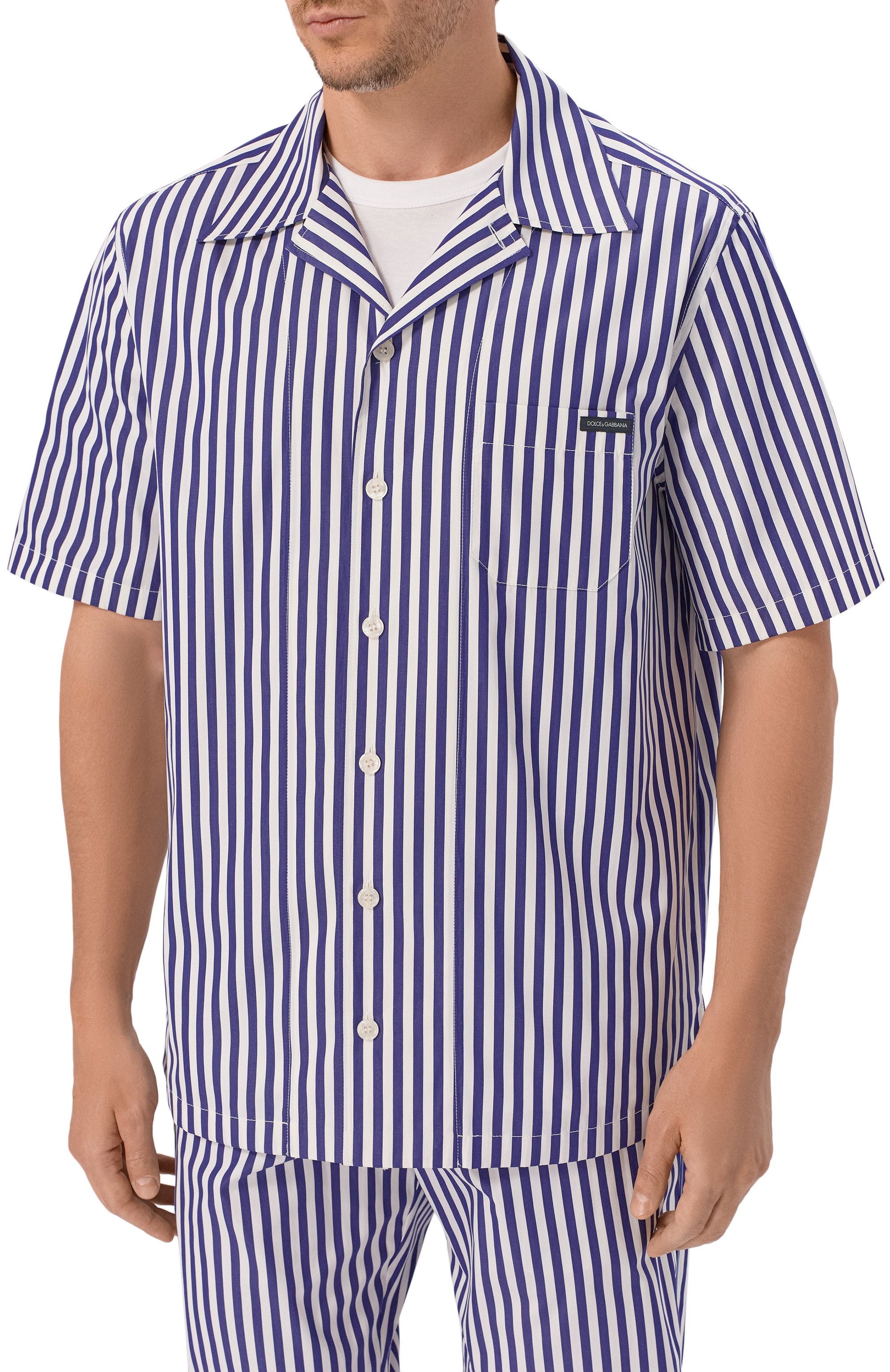 Хлопковая рубашка DOLCE & GABBANA синего цвета по цене 78450 руб., арт. G5JH9T/FR52G, фото 3 Хлопковая рубашка DOLCE & GABBANA, арт. G5JH9T/FR52G, фото 3