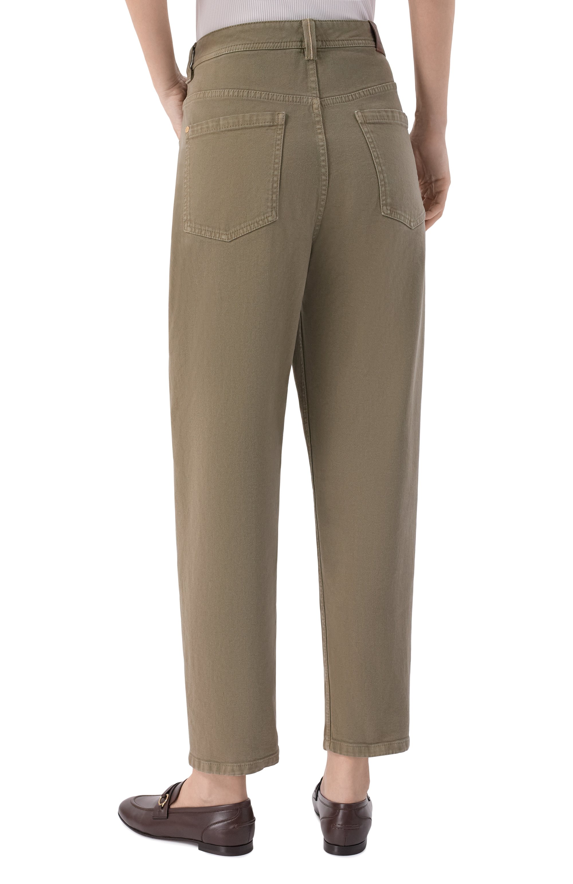 Джинсы BRUNELLO CUCINELLI хаки цвета по цене 133000 руб., арт. MB057P5319, фото 4 Джинсы BRUNELLO CUCINELLI, арт. MB057P5319, фото 4