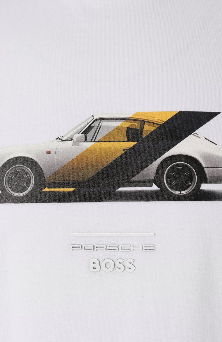 Мужская хлопковая футболка boss x porsche BOSS белого цвета, арт. 50531455 | Фото 6 (Длина (для топов): Стандартные; Рукава: Короткие; Материал внешний: Хлопок; Принт: С принтом; Стили: Кэжуэл; Мужское Кросс-КТ: Футболка-одежда; Кросс-КТ: Джерси)