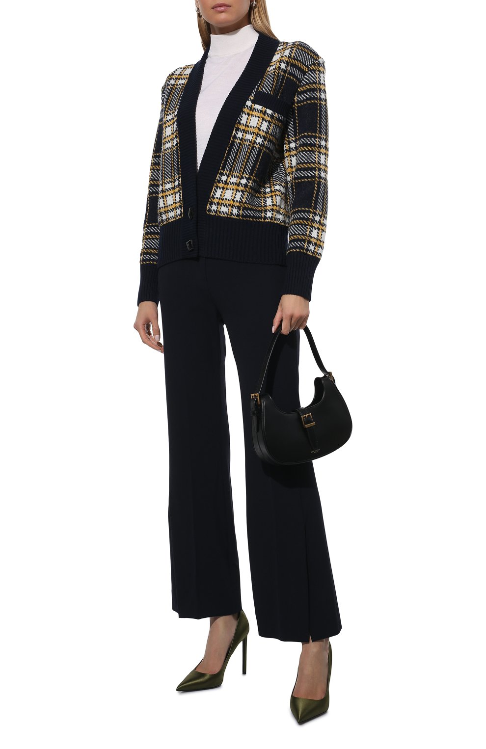 Шерстяной кардиган SAINT LAURENT разноцветного цвета по цене 120500 руб., арт. 670067/Y75GB, фото 2 Шерстяной кардиган SAINT LAURENT, арт. 670067/Y75GB, фото 2