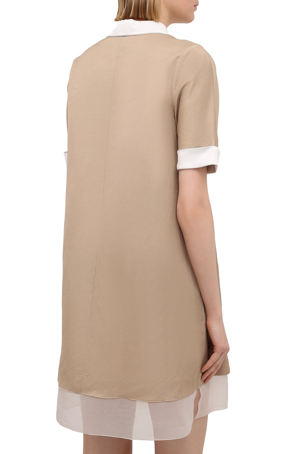 Платье из вискозы и льна TEGIN бежевого цвета по цене 42000 руб., арт. SD2148, фото 4 Платье из вискозы и льна TEGIN, арт. SD2148, фото 4