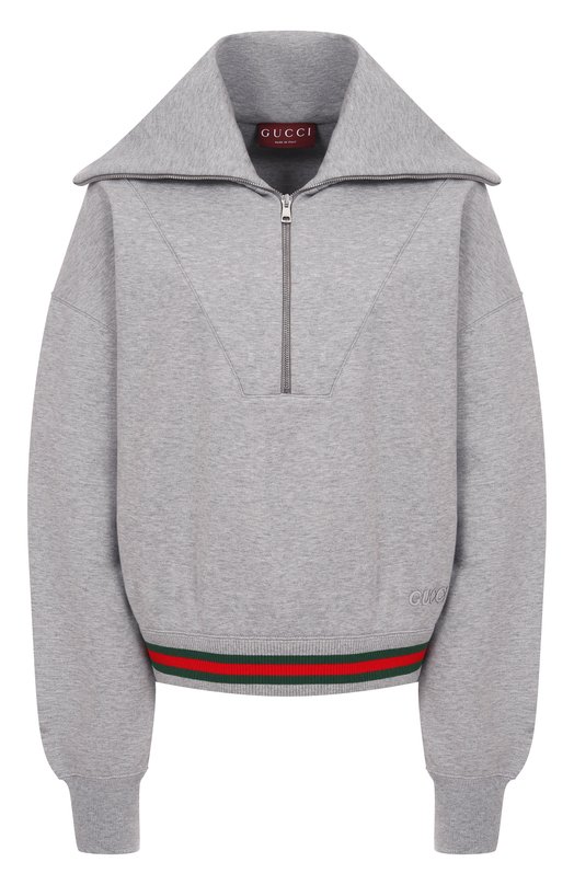 Хлопковый свитшот Gucci 794632/XJG08 Серый 794632/XJG08
