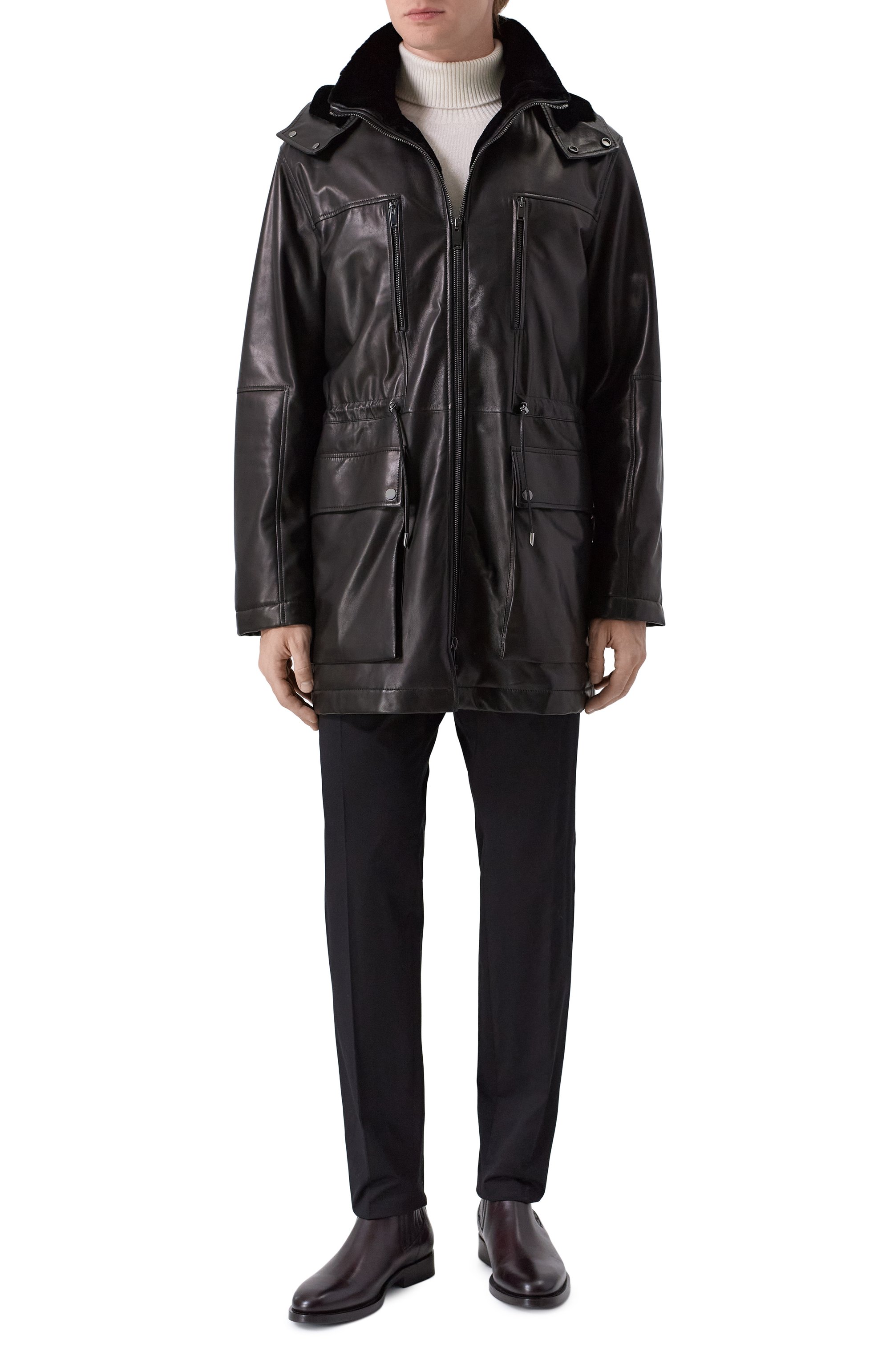 Кожаная парка с подкладкой из норки MVST, арт. M25.1PM.0006/CREAM NAPA, фото 2