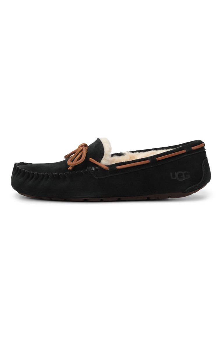 Женские замшевые мокасины dakota UGG черного цвета, арт. 1107949 | Фото 4 (Подошва: Плоская; Драгоценные камни: Проставлено; Материал внешний: Натуральная кожа, Замша; Материал сплава: Проставлено; Материал внутренний: Текстиль)