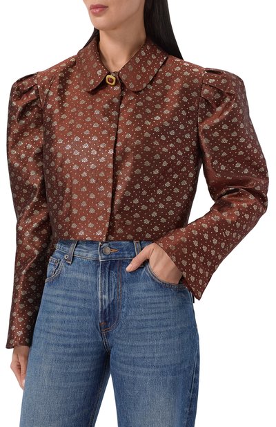 Жакет из вискозы BOTROIS коричневого цвета по цене 37900 руб., арт. SKU4663306, фото 3 Жакет из вискозы BOTROIS, арт. SKU4663306, фото 3