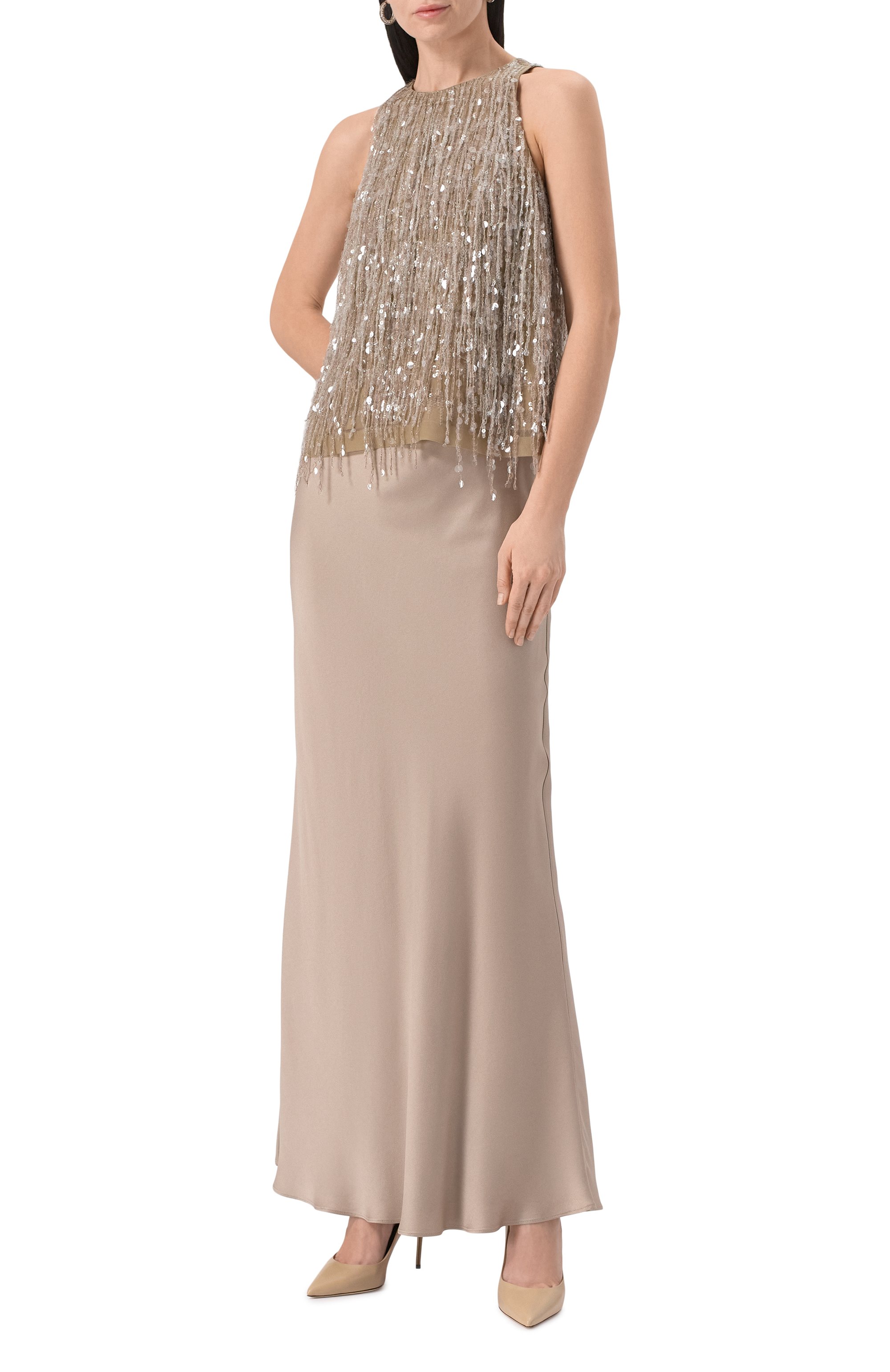 Топ с отделкой пайетками BRUNELLO CUCINELLI, арт. MF940HI800, фото 2