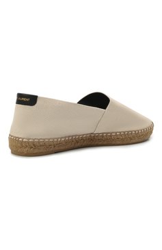 Женские текстильные эспадрильи espadrille SAINT LAURENT кремвого цвета, арт. 605956/1P210 | Фото 5 (Материал внешний: Текстиль; Подошва: Платформа; Каблук высота: Низкий; Материал сплава: Проставлено; Материал внутренний: Текстиль; Драгоценные камни: Проставлено)