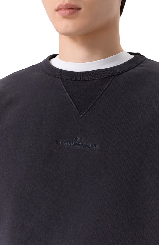 Хлопковый свитшот Maison Margiela S67GU0037/M25027 Чёрный  S67GU0037/M25027 Фото 5