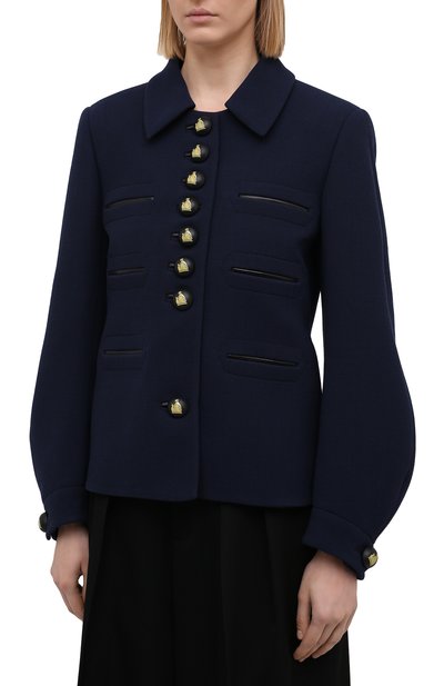 Шерстяной жакет LANVIN темно-синего цвета по цене 211500 руб., арт. RW-JA712K-4793-P21, фото 3 Шерстяной жакет LANVIN, арт. RW-JA712K-4793-P21, фото 3