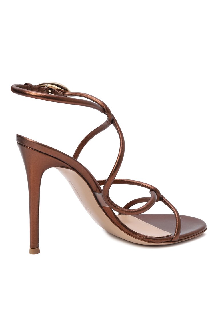 Женские кожаные босоножки black mamba 105 GIANVITO ROSSI темно-коричневого цвета, арт. G32533.15RIC.NIGCTRP | Фото 5 (Материал внутренний: Натуральная кожа; Каблук высота: Высокий; Автоматизация ТО: Проставлено; Автоматизация состава: Проставлено; Материал внешний: Натуральная кожа; Подошва: Плоская; Каблук тип: Шпилька)