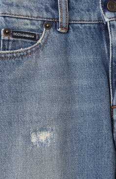 Детские джинсы DOLCE & GABBANA голубого цвета, арт. L42F44/LDD10/8-14 | Фото 3 (Материал сплава: Проставлено; Нос: Не проставлено; Детали: Потертости; Материал внешний: Хлопок; Ростовка одежда: 8 лет | 128 см, 16 лет | 164 см, 13 - 15 лет | 158 см, 10 - 11 лет | 140 - 146см)
