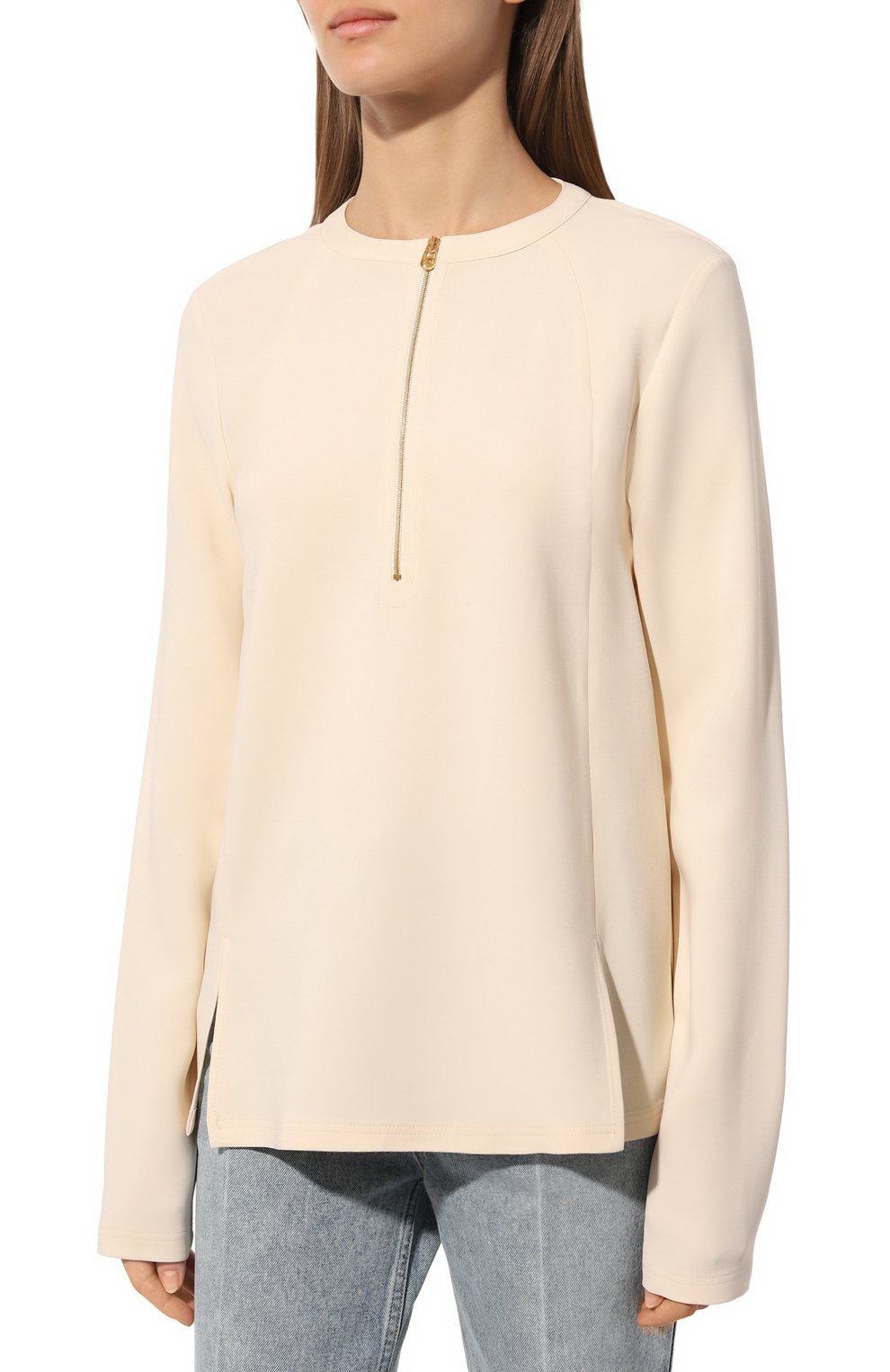 Блузка из вискозы STELLA MCCARTNEY кремового цвета по цене 76300 руб., арт. 6T0147/3DU300, фото 3 Блузка из вискозы STELLA MCCARTNEY, арт. 6T0147/3DU300, фото 3