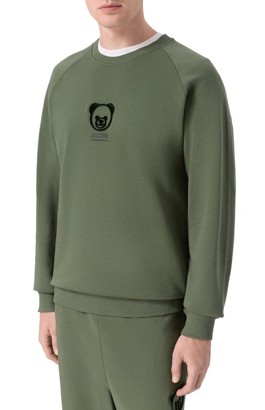 Хлопковый свитшот Moschino A1707/4418 Зелёный  A1707/4418 Фото 3