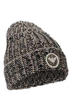 Детский комплект из шапки и шарфа EMPORIO ARMANI бежевого цвета, арт. 407529/3F491 | Фото 2 (Материал: Синтетический материал, Текстиль, Шерсть; Материал сплава: Проставлено; Нос: Не проставлено)