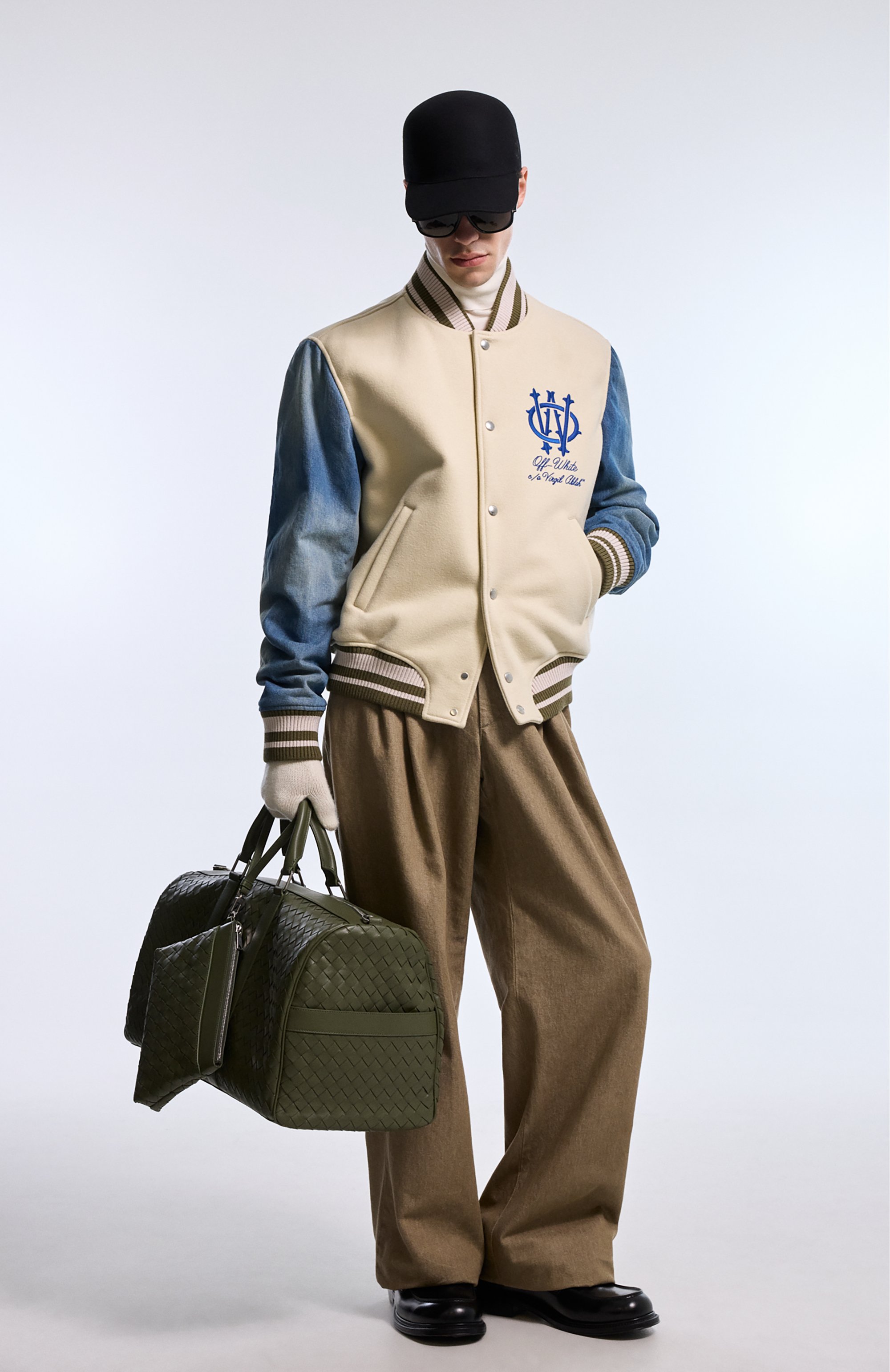 Комбинированный бомбер OFF-WHITE, арт. 0MEH053F25FAB004, фото 6