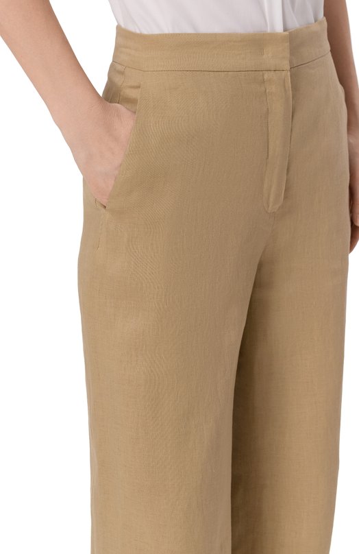 Льняные брюки Max Mara Studio MSTTAPI0CA Бежевый  MSTTAPI0CA Фото 5