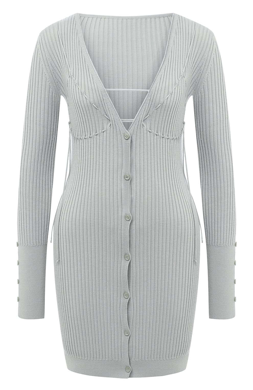 Шерстяной кардиган JACQUEMUS светло-серого цвета по цене 38700 руб., арт. 203KN19/200500, фото 1 Шерстяной кардиган JACQUEMUS, арт. 203KN19/200500, фото 1