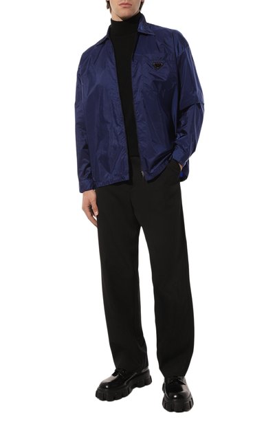 Рубашка PRADA синего цвета по цене 110000 руб., арт. SC557-1WQ9-F0216-212, фото 2 Рубашка PRADA, арт. SC557-1WQ9-F0216-212, фото 2