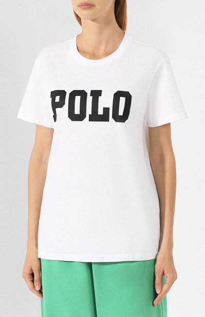 Хлопковая футболка POLO RALPH LAUREN белого цвета по цене 8375 руб., арт. 211744685, фото 3 Хлопковая футболка POLO RALPH LAUREN, арт. 211744685, фото 3