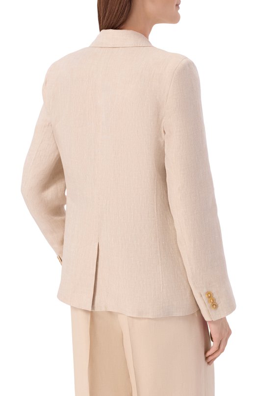 Льняной жакет Weekend Max Mara WKDNALUT Бежевый  WKDNALUT Фото 4