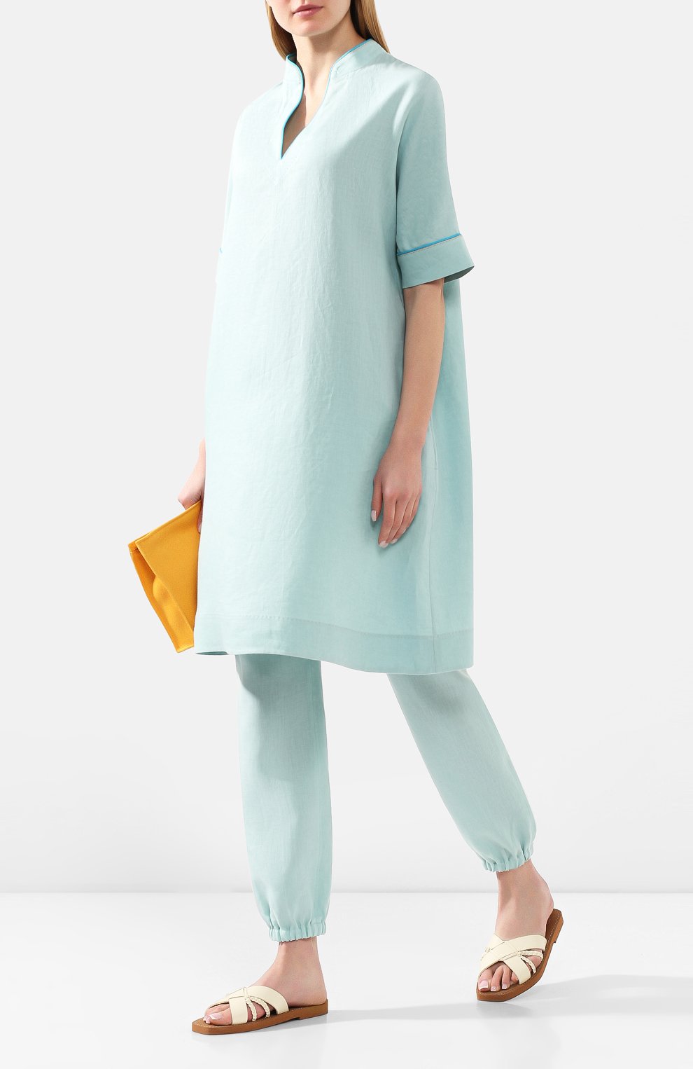 Льняное платье LORO PIANA голубого цвета по цене 179500 руб., арт. FAL1157, фото 2 Льняное платье LORO PIANA, арт. FAL1157, фото 2