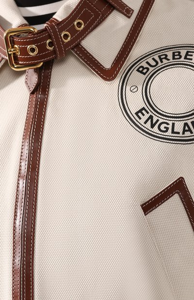 Куртка из смеси хлопка и кожи BURBERRY кремового цвета по цене 473500 руб., арт. 4564444, фото 5 Куртка из смеси хлопка и кожи BURBERRY, арт. 4564444, фото 5
