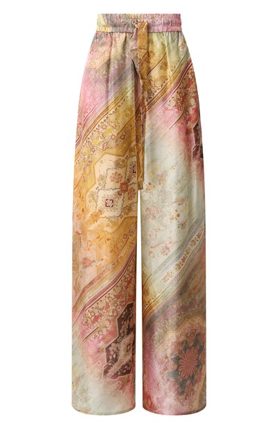 Шелковые брюки ZIMMERMANN разноцветного цвета по цене 105000 руб., арт. 0679PRS253, фото 1 Шелковые брюки ZIMMERMANN, арт. 0679PRS253, фото 1