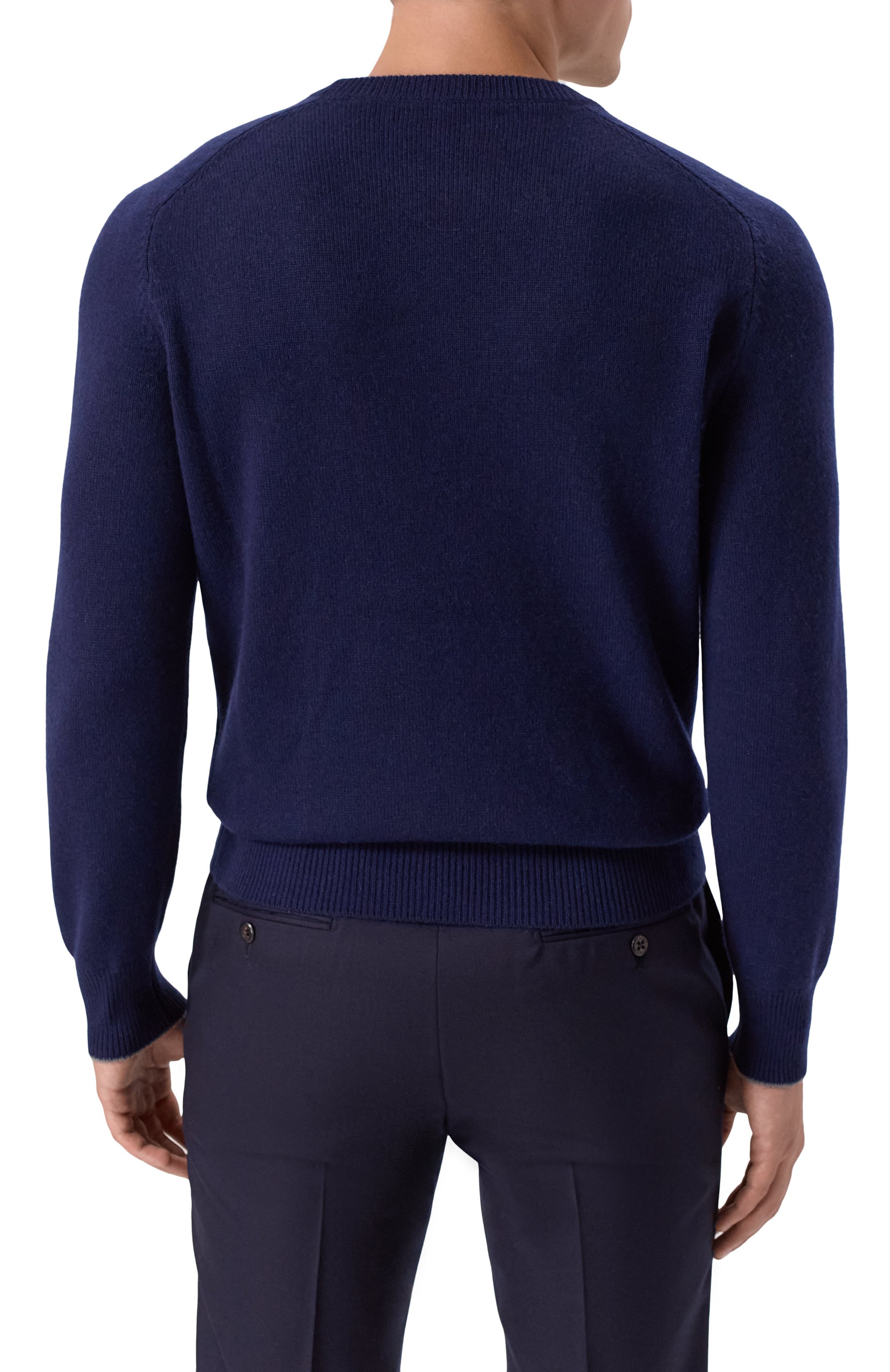 Кашемировый джемпер BRUNELLO CUCINELLI темно-синего цвета по цене 342000 руб., арт. M22707000, фото 4 Кашемировый джемпер BRUNELLO CUCINELLI, арт. M22707000, фото 4