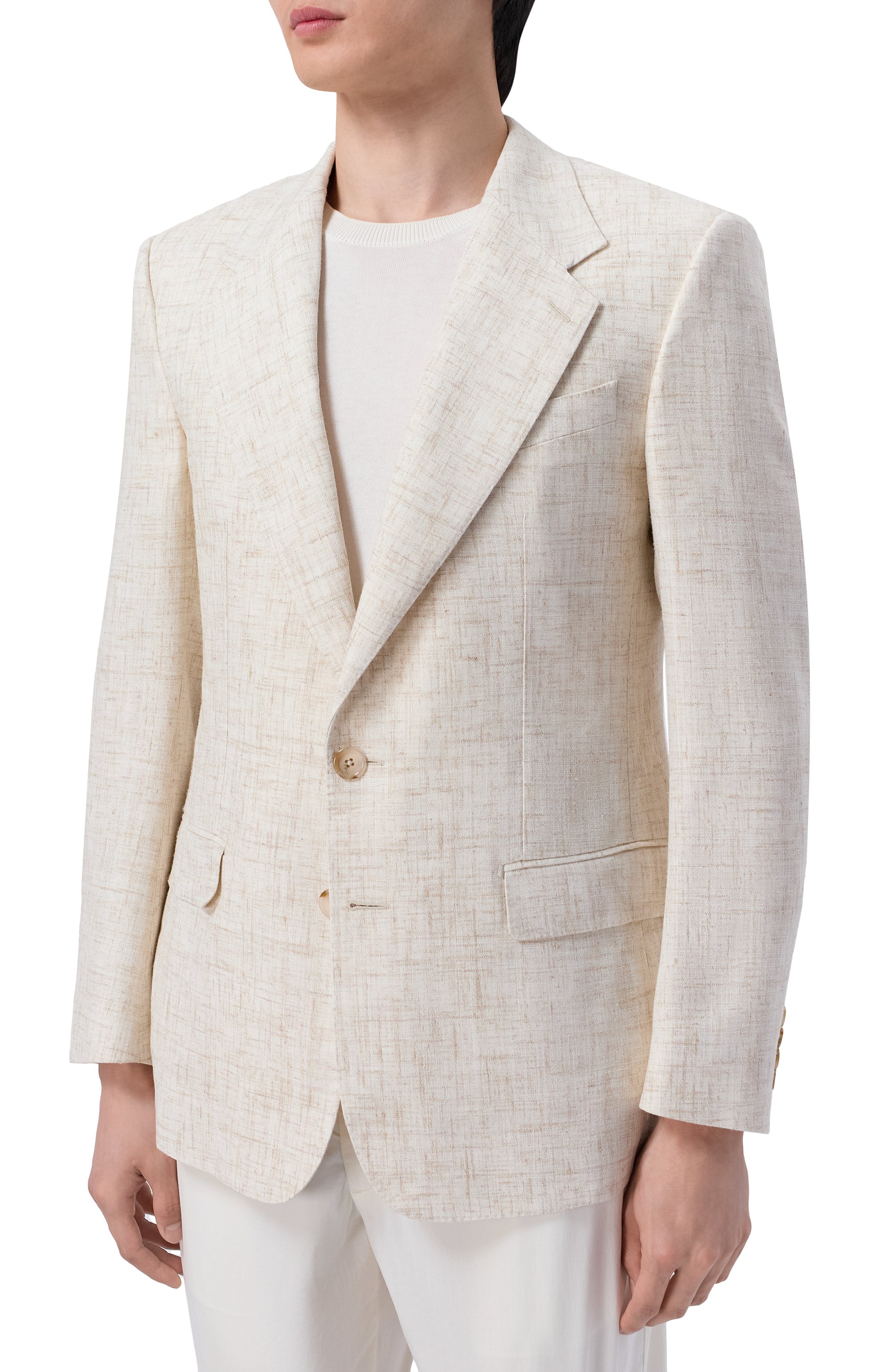 Пиджак из вискозы и льна DOLCE & GABBANA, арт. G2WJ6T/HUMWB, фото 3