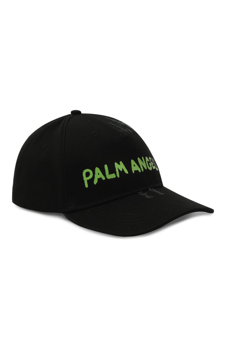 Мужская хлопковая бейсболка PALM ANGELS черного цвета, арт. PMLB094S24FAB001 | Фото 1 (Материал сплава: Проставлено; Материал: Хлопок, Текстиль; Нос: Не проставлено)