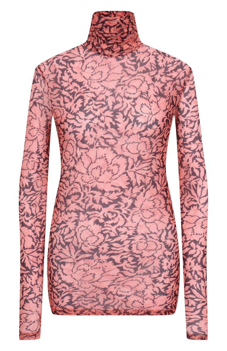 Женская водолазка DRIES VAN NOTEN розового цвета, арт. 251-011159-1619 | Фото 1 (Рукава: Длинные; Материал внешний: Синтетический материал; Длина (для топов): Стандартные; Женское Кросс-КТ: Водолазка-одежда; Стили: Кэжуэл)