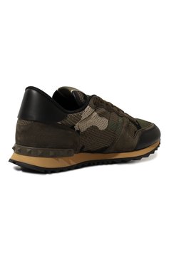 Мужские комбинированные кроссовки rockrunner VALENTINO хаки цвета, арт. 3Y2S0723/QRK | Фото 5 (Материал внешний: Текстил�ь; Материал сплава: Проставлено; Стили: Классический; Материал утеплителя: Без утеплителя; Материал внутренний: Текстиль; Подошва: Массивная; Драгоценные камни: Проставлено)