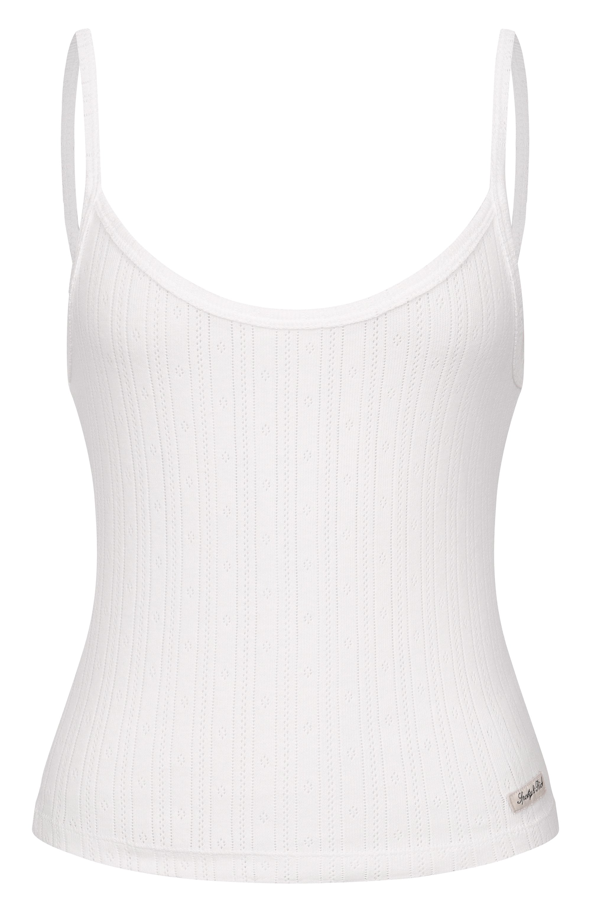 Хлопковый топ SPORTY AND RICH белого цвета по цене 12150 руб., арт. T011076326WH01, фото 1 Хлопковый топ SPORTY AND RICH, арт. T011076326WH01, фото 1