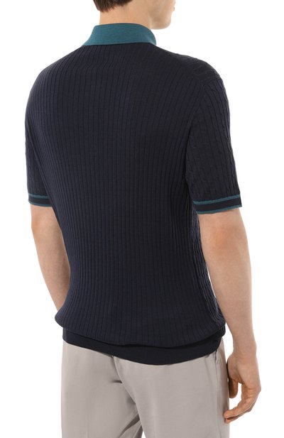 Поло из шелка и хлопка CORNELIANI, арт. 91M552-3125144, фото 4