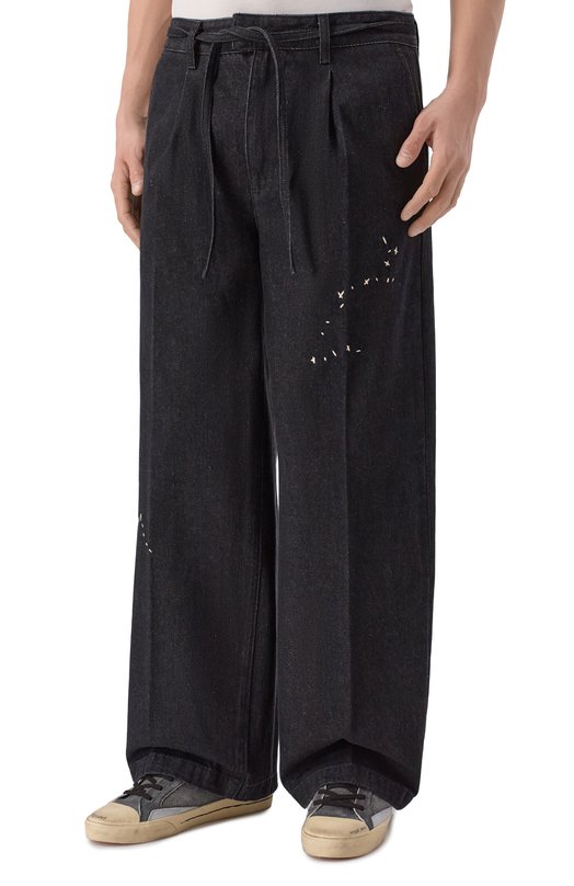 Хлопковые брюки DOMREBEL M LAZY/PLEATED TR0USERS Чёрный  M LAZY/PLEATED TR0USERS Фото 3