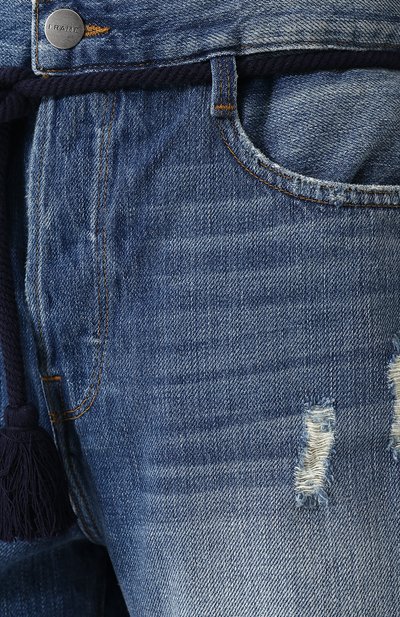 Джинсовые мини-шорты с потертостями FRAME DENIM голубого цвета по цене 19950 руб., арт. L0JSHTT207, фото 5 Джинсовые мини-шорты с потертостями FRAME DENIM, арт. L0JSHTT207, фото 5
