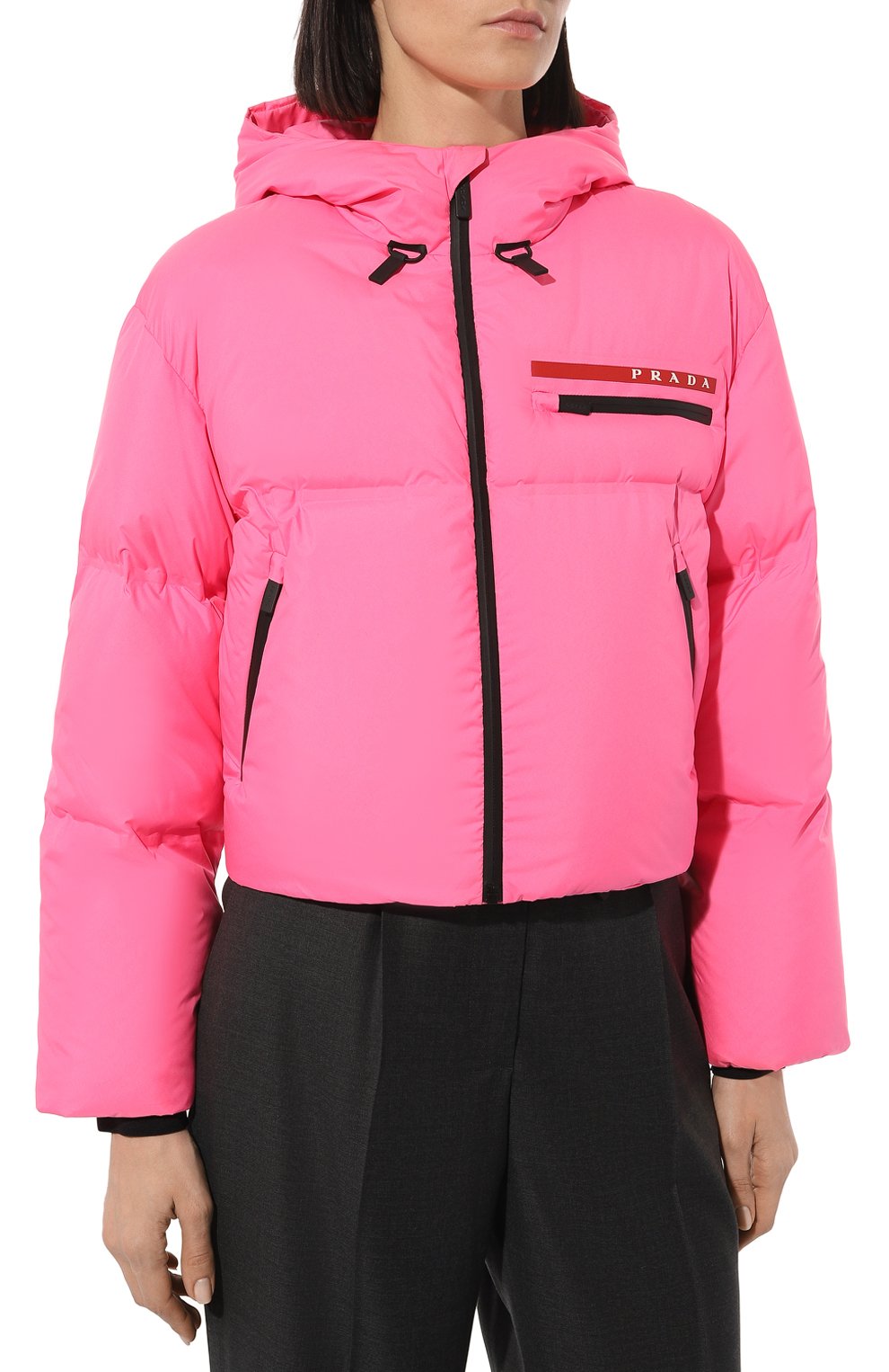 Пуховик prada linea rossa PRADA розового цвета по цене 230000 руб., арт. 291698-1XYW-F0XNQ-202, фото 3 Пуховик prada linea rossa PRADA, арт. 291698-1XYW-F0XNQ-202, фото 3