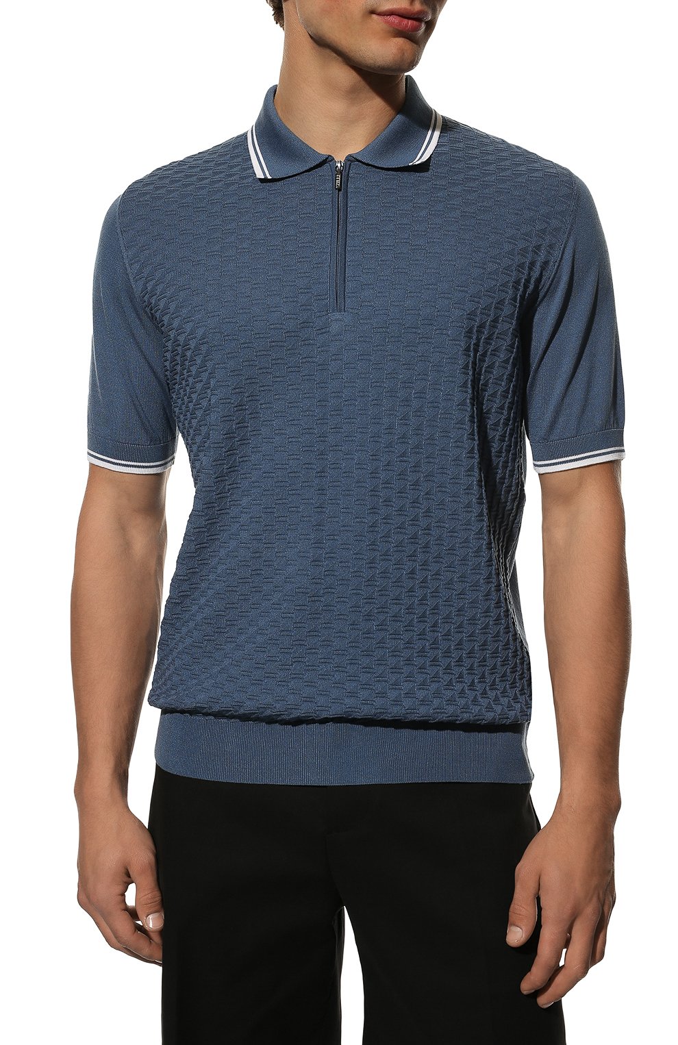 Поло из хлопка и шелка ZILLI, арт. MBX-PZ002-DIAM1/MC01, фото 3