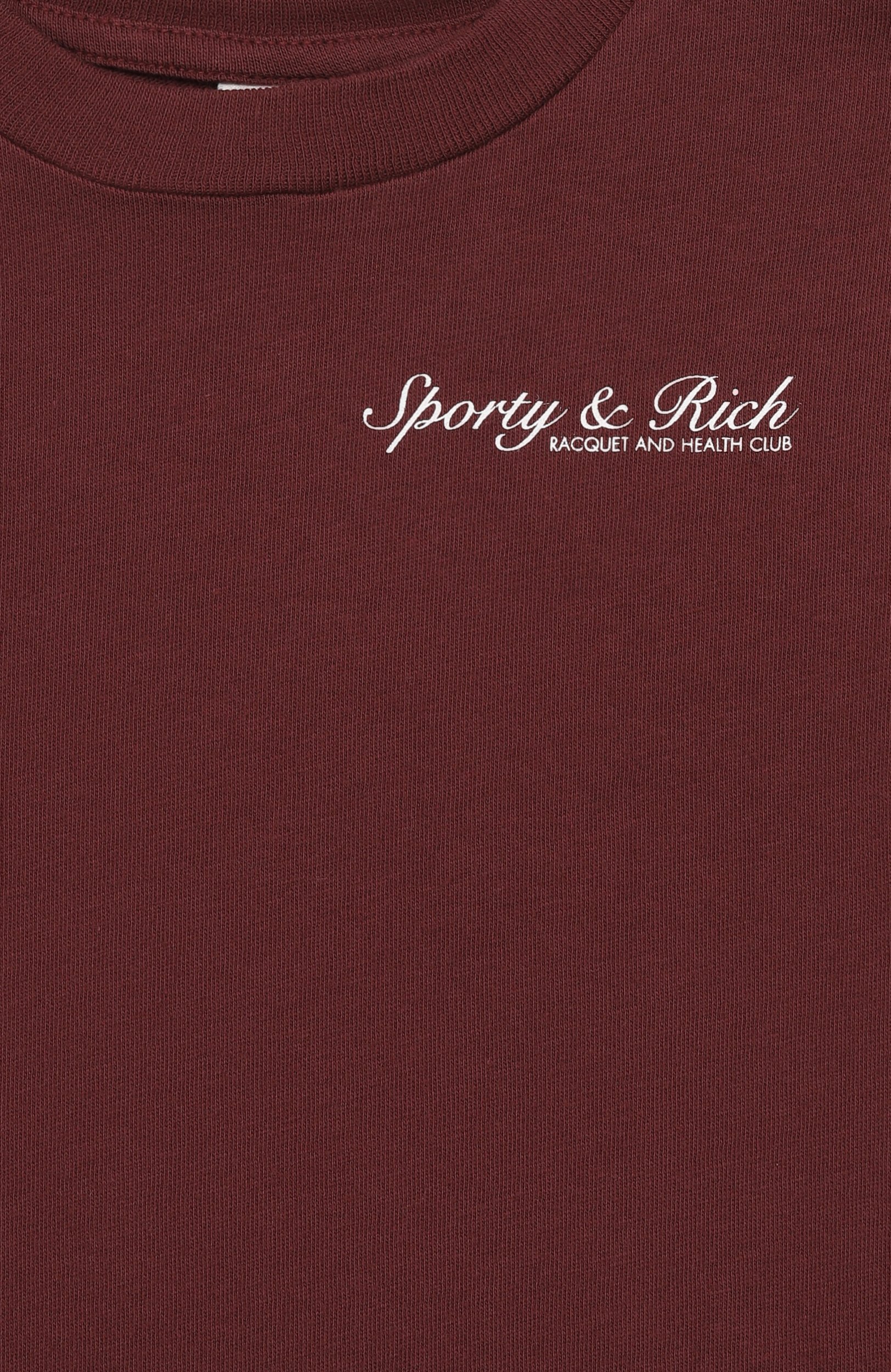 Хлопковая футболка SPORTY AND RICH бордового цвета по цене 7865 руб., арт. T004875325RE02_001, фото 3 Хлопковая футболка SPORTY AND RICH, арт. T004875325RE02_001, фото 3