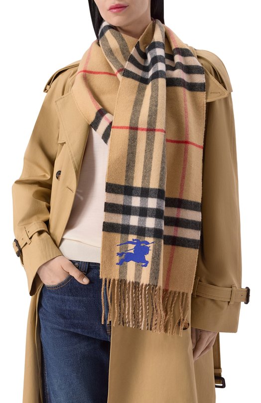 Кашемировый шарф Burberry 8116309 Бежевый  8116309 Фото 2