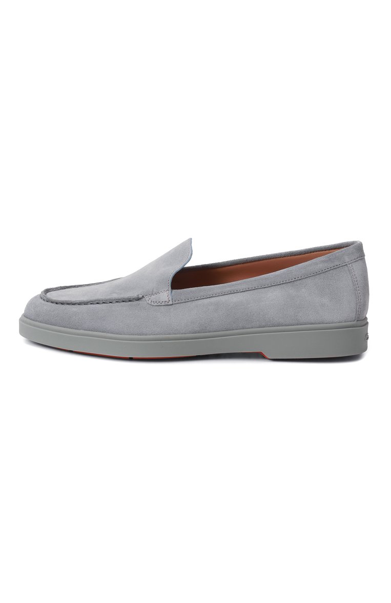 Женские замшевые лоферы SANTONI голубого цвета, арт. WUYG58856AIANPYL | Фото 4 (Материал внутренний: Натуральная кожа; Подошва: Платформа; Материал внешний: Натуральная кожа, Замша; Каблук высота: Низкий; Драгоценные камни: Проставлено; Материал сплава: Проставлено)