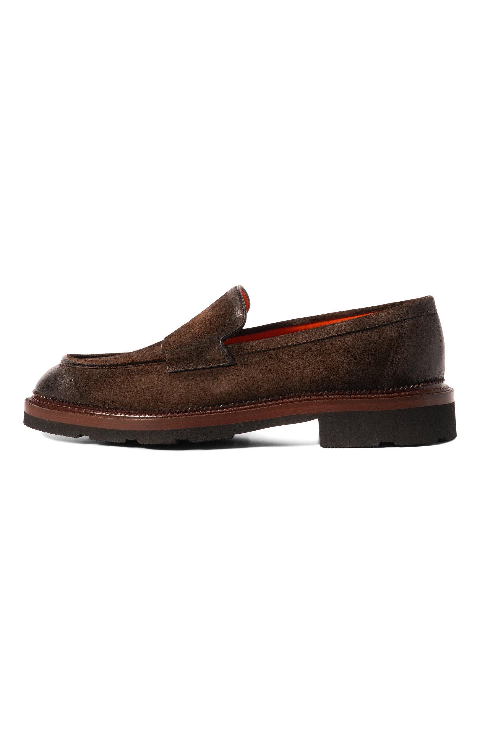 Замшевые лоферы SANTONI коричневого цвета по цене 99500 руб., арт. MCCG18357JL4GV0E, фото 3 Замшевые лоферы SANTONI, арт. MCCG18357JL4GV0E, фото 3