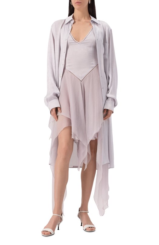 Блузка из вискозы и шелка Ann Demeulemeester B0011914/FA611 Серый  B0011914/FA611 Фото 2