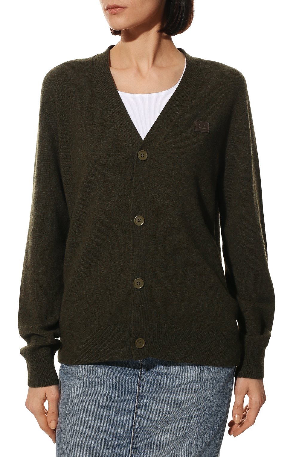 Шерстяной кардиган ACNE STUDIOS хаки цвета по цене 35300 руб., арт. C60038/W, фото 3 Шерстяной кардиган ACNE STUDIOS, арт. C60038/W, фото 3
