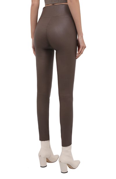 Кожаные легинсы SPRWMN коричневого цвета по цене 107000 руб., арт. ANK-003-L/ANKLE LEGGING, фото 4 Кожаные легинсы SPRWMN, арт. ANK-003-L/ANKLE LEGGING, фото 4