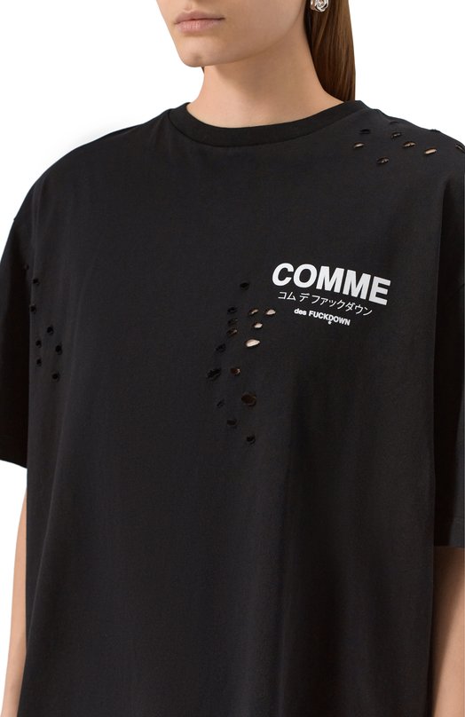 Хлопковая футболка Comme des Fuckdown CFABW01310 Чёрный  CFABW01310 Фото 5