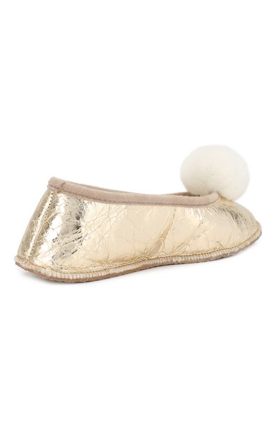 Домашние туфли из металлизированной кожи BABBI, арт. C0Y0TE G0LDLEAF W0MEN, фото 4